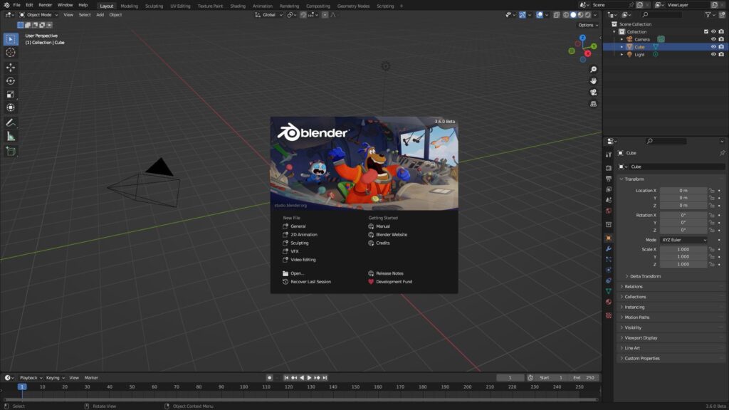 Splash Blender 3.6