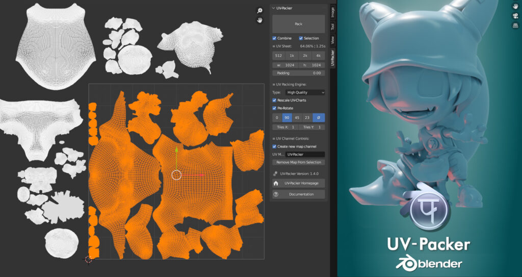 UV Packer: Plugin Gratuito Blender para optimizar los mapas UV en Blender